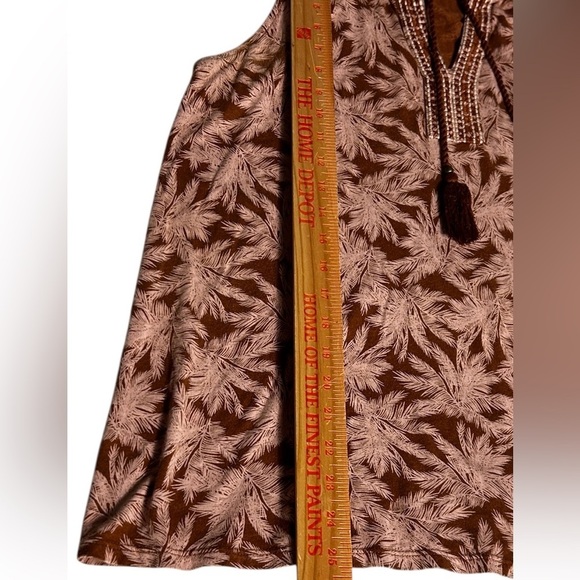 J Jill Bellissima Tasseled Top Peasant Blouse Tassel Split Neck Floral Sz Medium - Picture 10 of 11